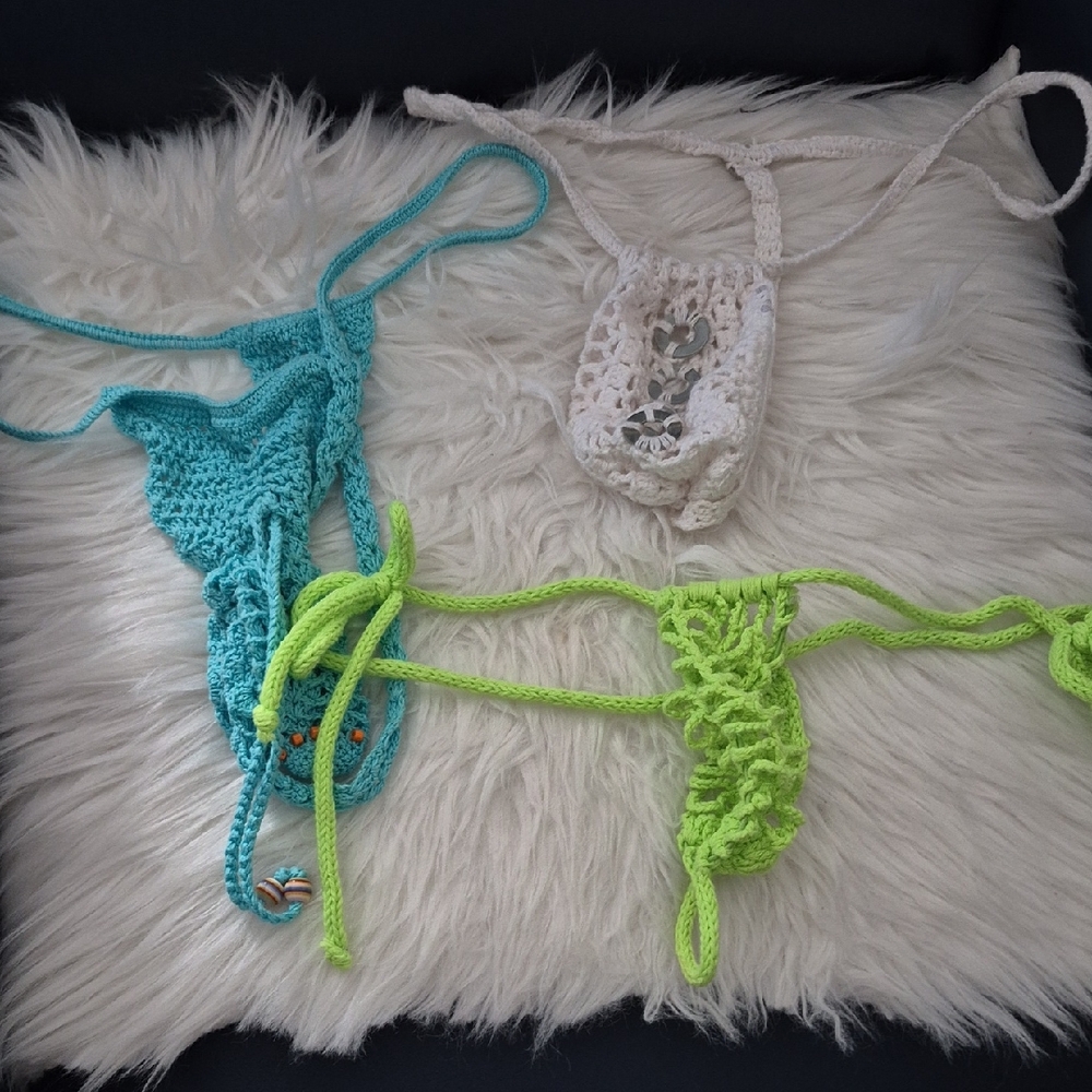 Crochet String Mens Gstrings 3 Pairs